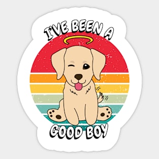 Cute retriever dog is a good boy Sticker